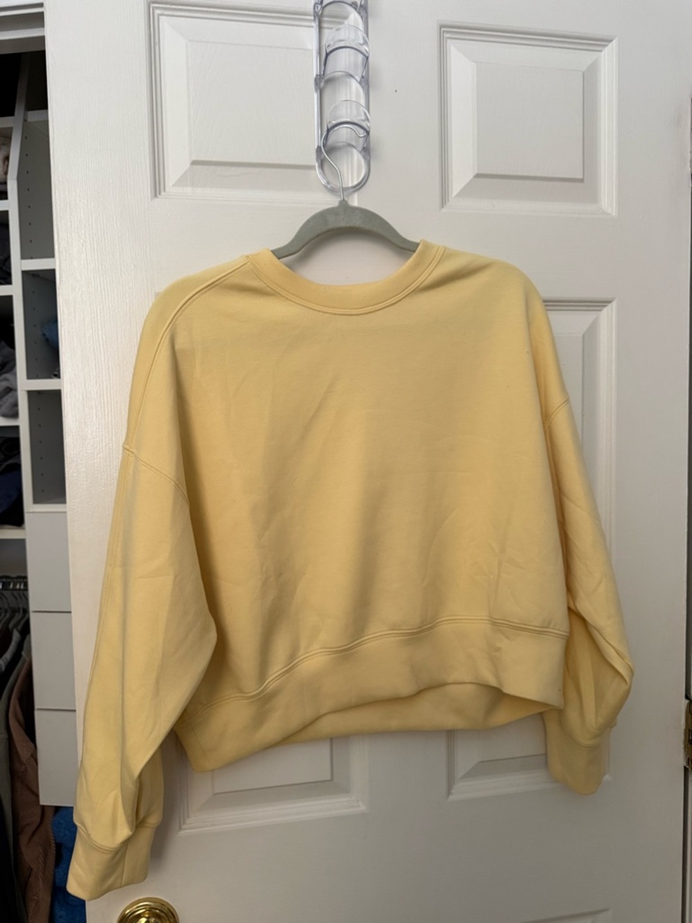 Abercrombie & Fitch Pale Yellow Crewneck Top